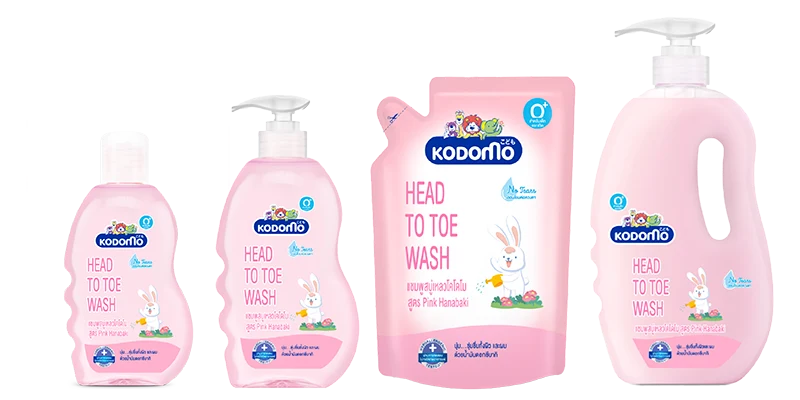โคโดโม แชมพูสบู่เหลว Head To Toe สูตร Pink Hanabaki